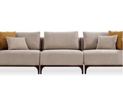 Luxury Living room Sofa Modern Design Wood with Textiles Three Seater